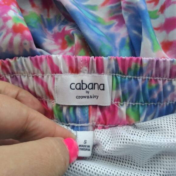 Cabana by Crown & Ivy Sparkler Tie Dye Swim Trunks Size Small - Picture 5 of 7